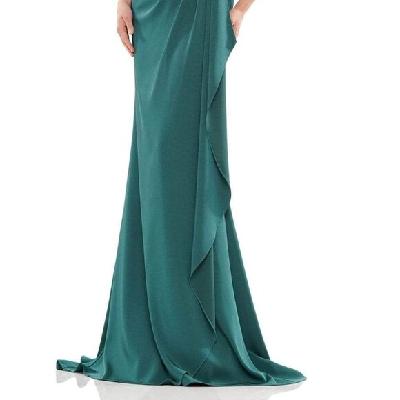 NWT Marsoni by Colors MV1148 Faille Evening Gown Green Size 10 - Picture 2 of 7